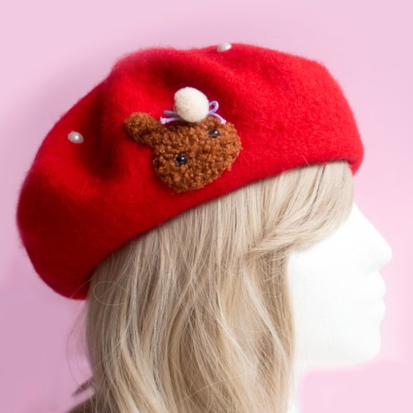 Bunny Beret Red - Picture 1 of 2